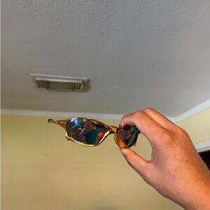 Gold Frame Mirrored Lens Sunglasses Oakley Oakleys